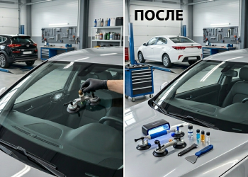 Ремонт трещины автостекла